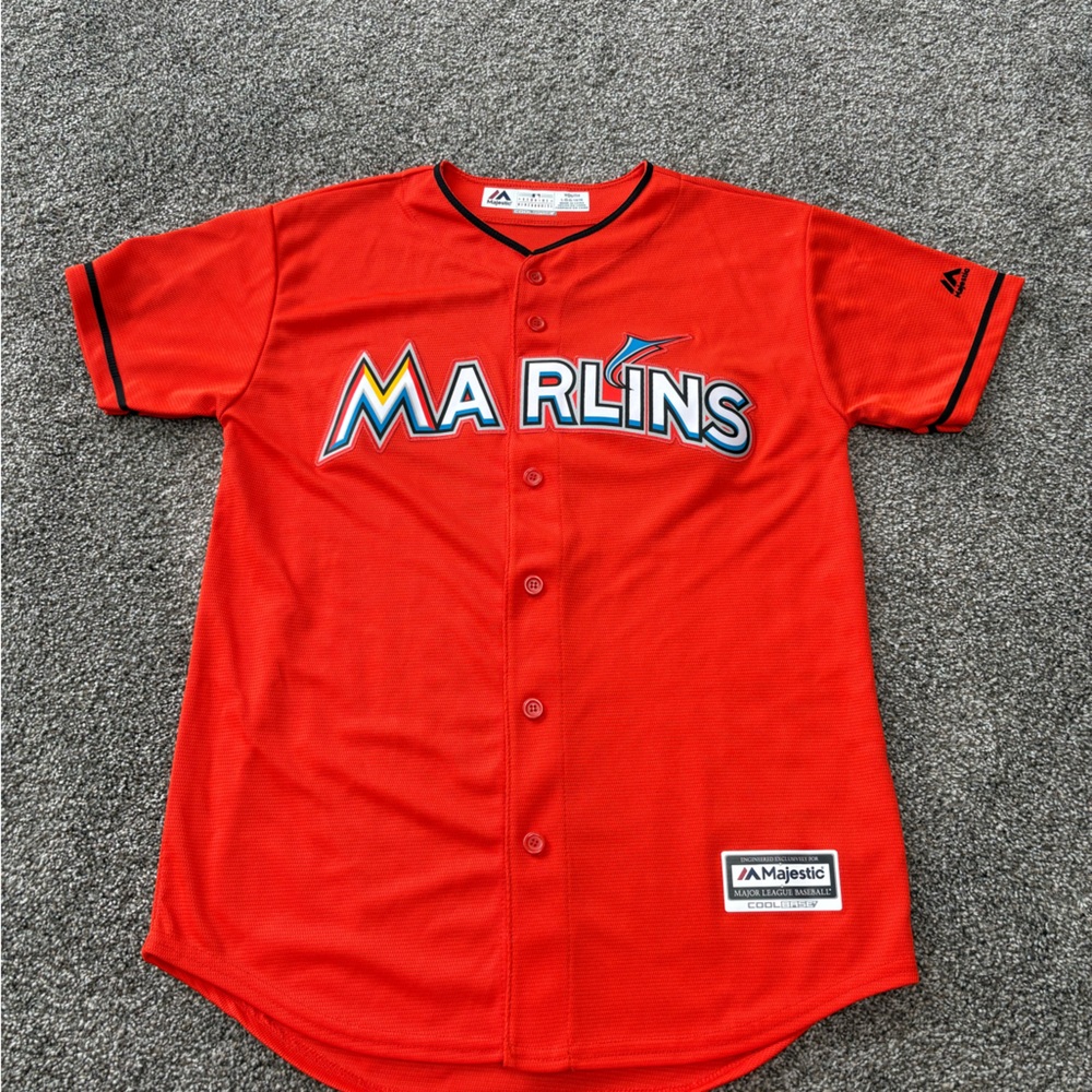 Majestic Red Marlins Kids Jersey